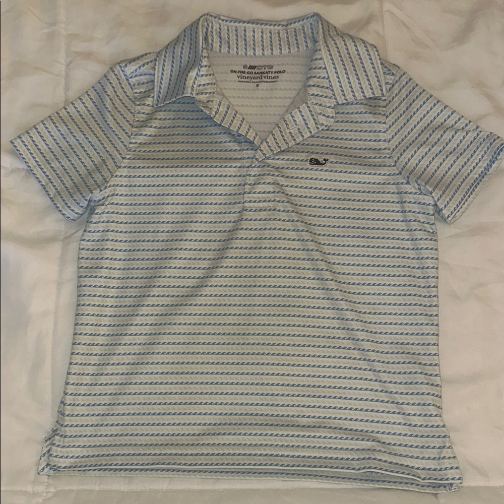 Vineyard Vines Light Blue Patterned Polo